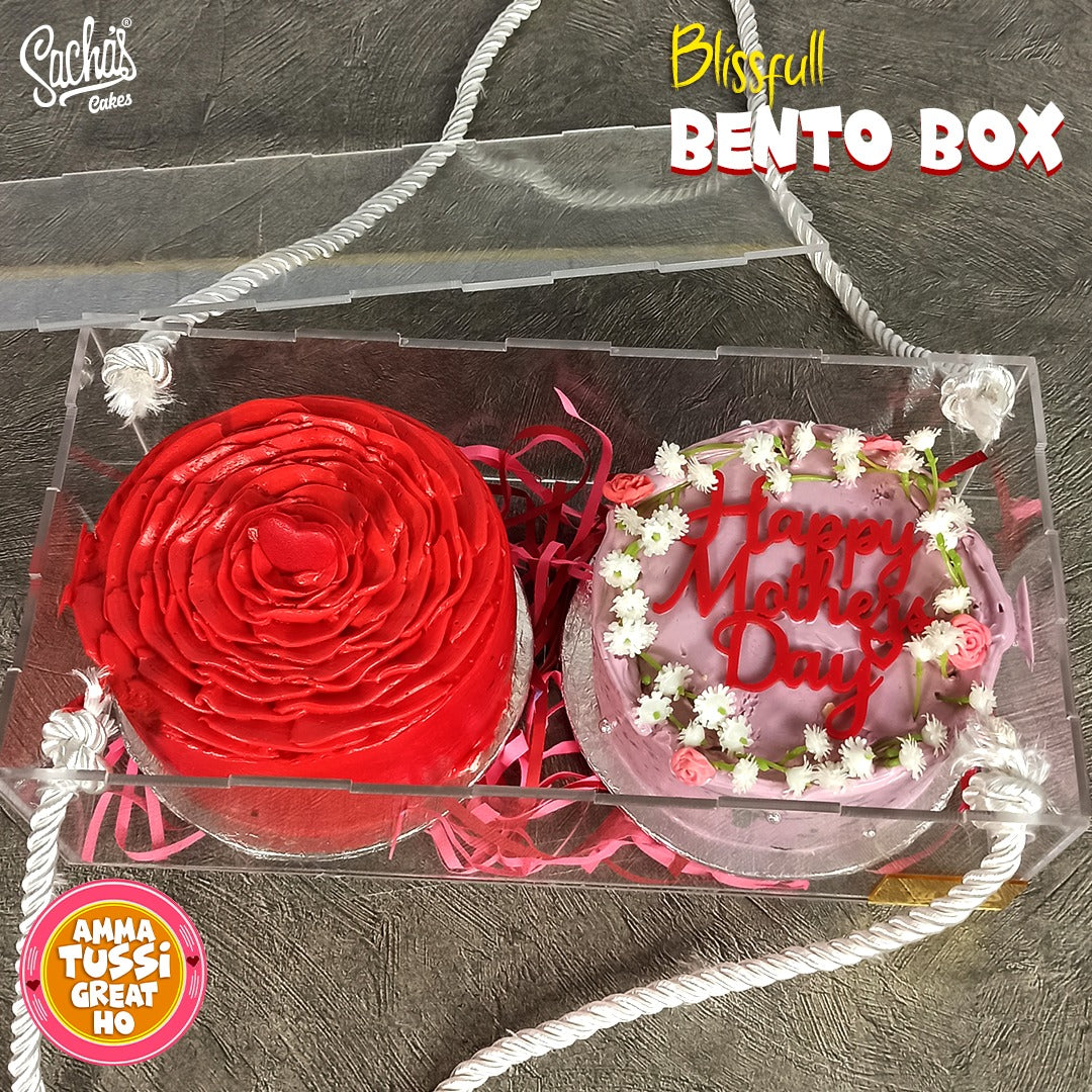 Blissful Mothers Day Bento Acrylic Cake Box Mothers Day Cake in