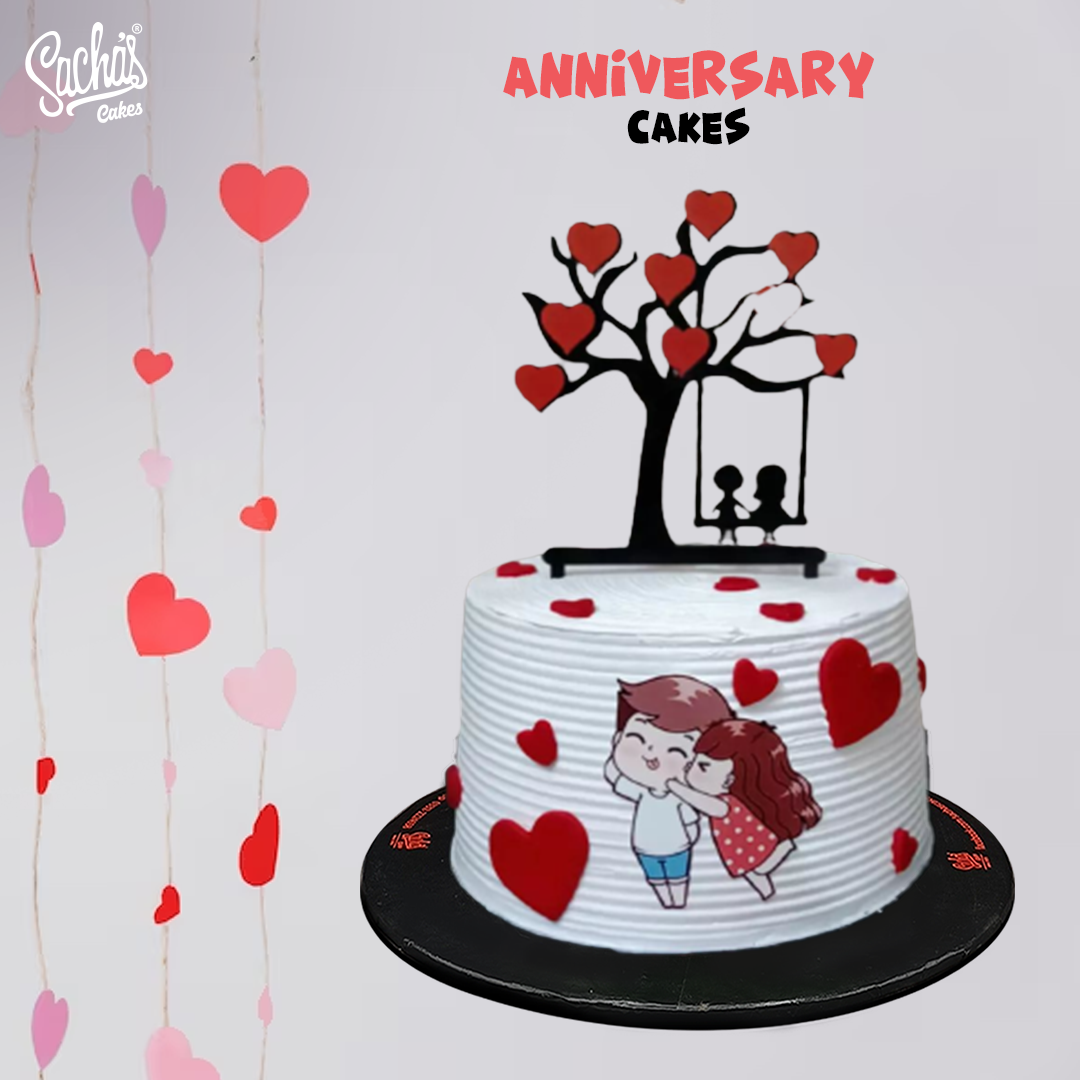 Tj Kalsi - 💖Cute & Romantic Anniversary Cake in Eggless... | Facebook