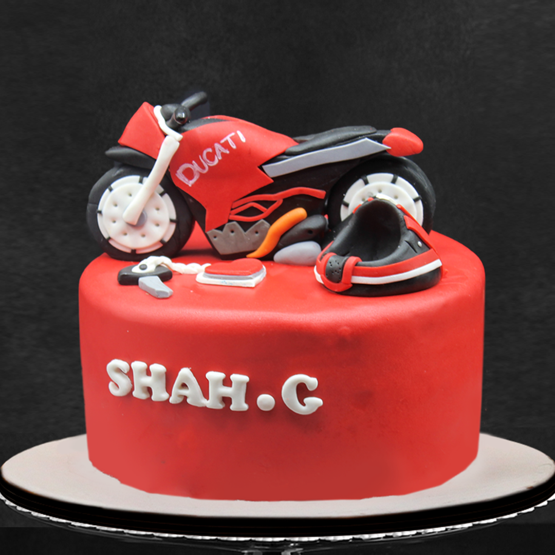 bike helmet birthday cake Heavy Bike Theme Fondant Cake – Sacha's Cakes