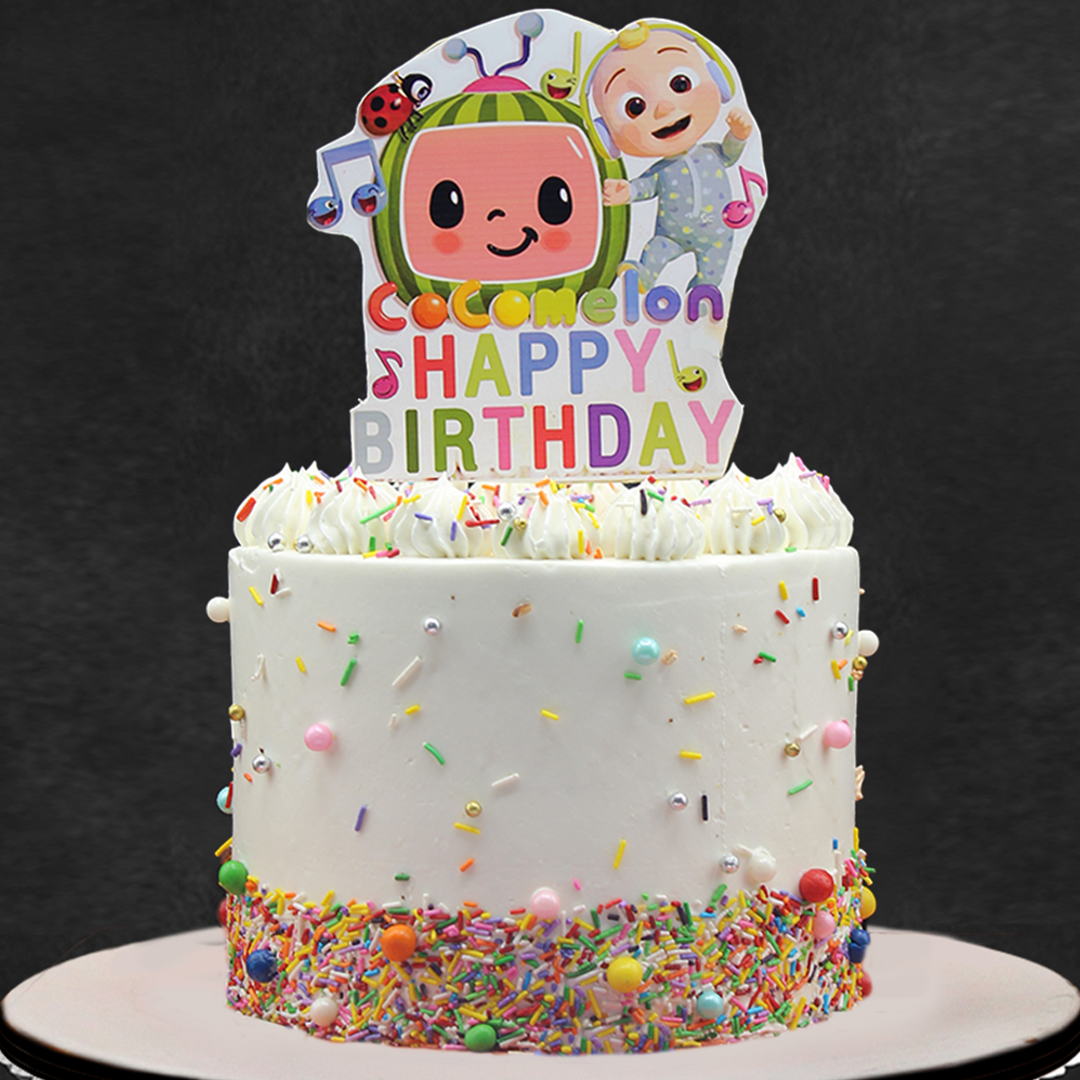 Cocomelon Birthday Theme Fondant Cake