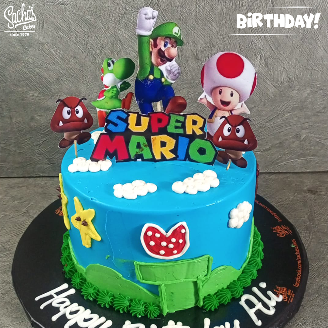 Mario Graduation Cake Super Mario Theme Cake – Sacha's Cakes