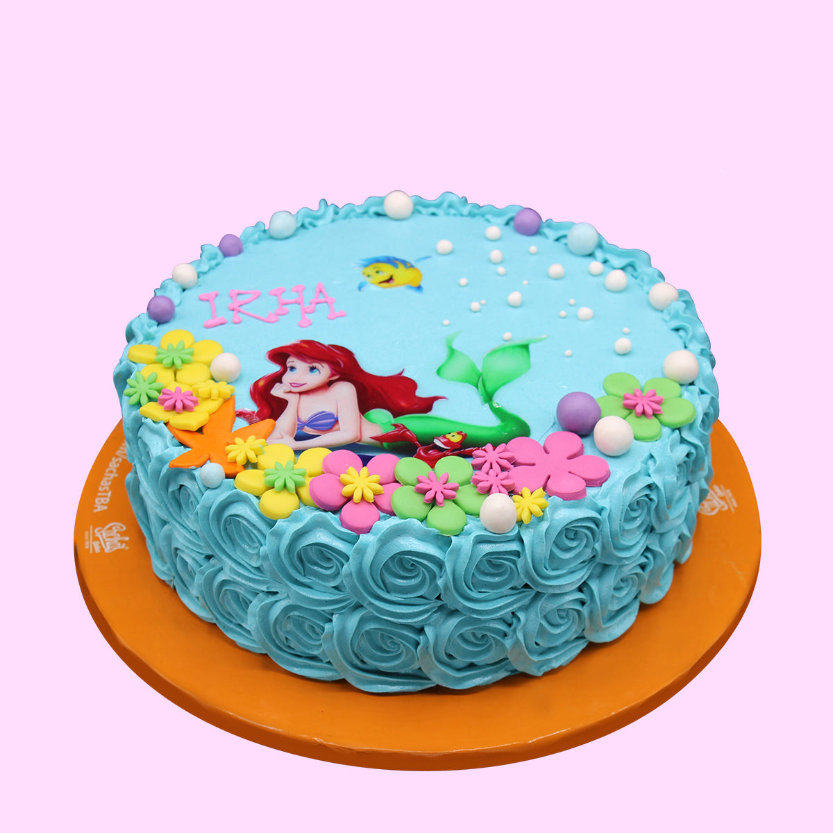 Mermaid Theme Cream + Fondant Cake - Sacha's Cakes 