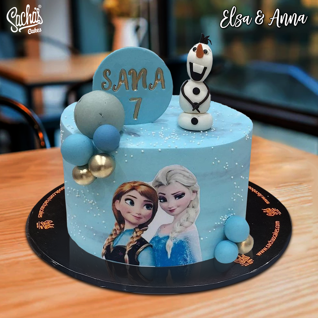 UG Cakes - Disney Frozen Birthday Cake With Anna Elsa!! ❄️💙 #ugcakes  #frozenthemedcake #cakeforprincess #birthday #birthdaycake | Facebook