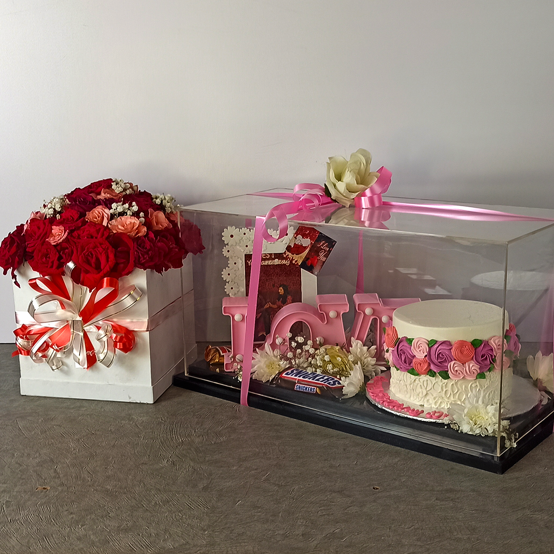 Box of Happiness with Flower Box – Sacha's Cakes